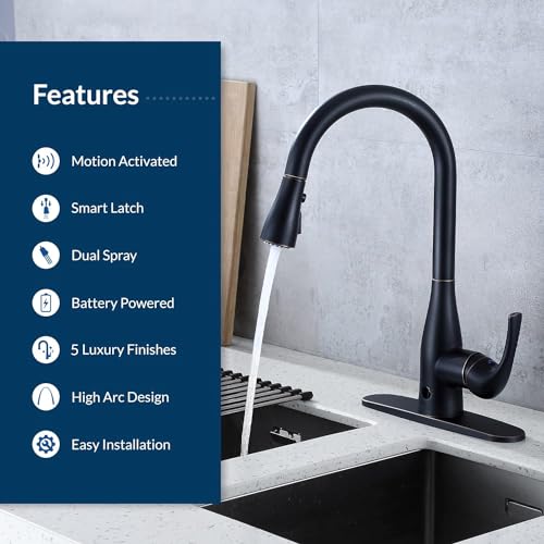 Bio Bidet FLOW Touchless Kitchen Faucet with Pull Down Sprayer Low Single Handle - Like New