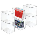 mDesign Tall Plastic Stackable Home Office Storage Organizer Box 6 Pack - Clear - Brand New