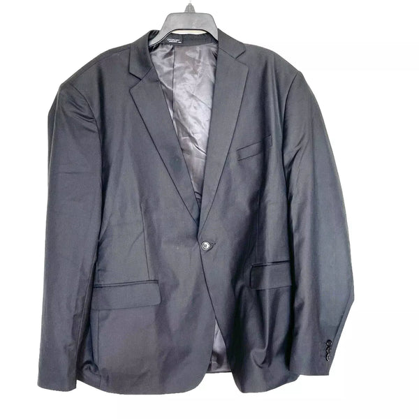 COOFANDY MENS BLAZER  SPORT JACKET ONE BUTTON BLACK SUIT - SIZE: MEN 2XL - BLACK - Brand New