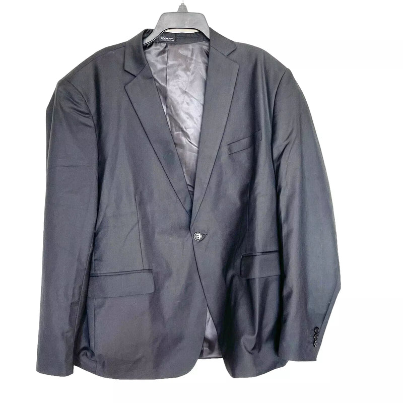 COOFANDY MENS BLAZER  SPORT JACKET ONE BUTTON BLACK SUIT - SIZE: MEN 2XL - BLACK - Brand New
