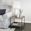 Household Essentials Square Wooden Side Table/End Table With Storage Shelf - Brand New