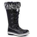ALEADER Women's Lace Up Waterproof Winter Snow Boots Black 9 D(M) US - Like New