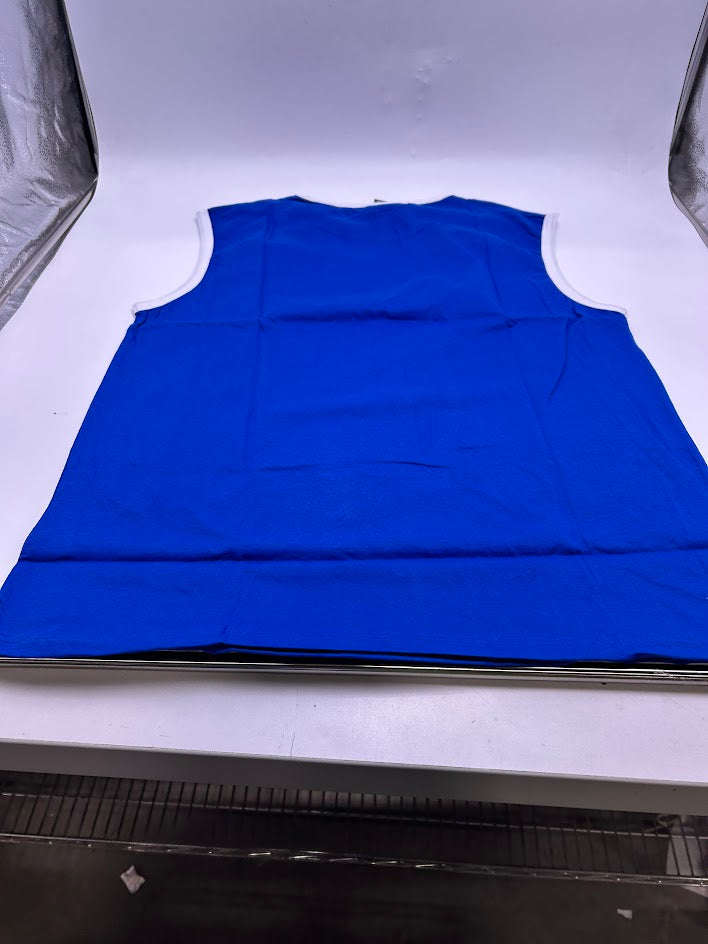 PACIFIC POLO CLUB MEN'S SLEEVELESS T-SHIRT - SIZE: MEN XL - ROYAL BLUE/WHITE - Brand New
