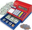 LEARNING RESOURCES PRETEND CALCULATOR, REGISTER, CREDIT CARD, TOY - RED/BLUE - Like New