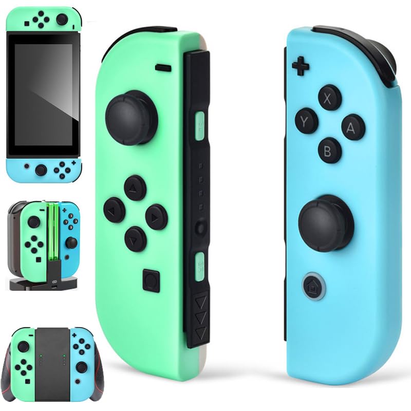 J-C PAD REPLACEMENT FOR SWITCH CONTROLLER WORK SWITCH/LITE/OLED - GREEN AND BLUE - Like New