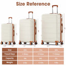 GENERIC 3-PIECE HARDSHELL CHECKED SPINNER LUGGAGE SETS, 20IN/24IN/28IN - BEIGE - Like New
