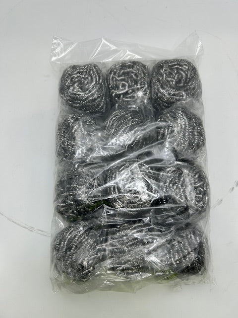 SCOTCH-BRITE 12PCS STEEL WOOL SCRUBBER PADS, 12 PACK - STAINLESS STEEL - Brand New