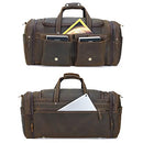 POLARE ORIGINAL 23" EXPANDABLE TO 29" FULL GRAIN LEATHER DUFFEL BAG MEN BROWN - Like New