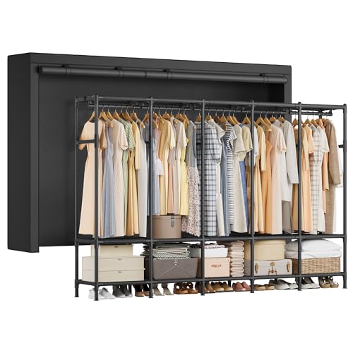 SONGMICS Wardrobe Closet 83.5 Inch Large Capacity Portable Closet Clothing Rack - Like New