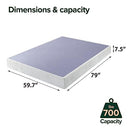 ZINUS Metal Box Spring with Wood Slats, 7.5 inch Mattress Foundation, Queen - Like New