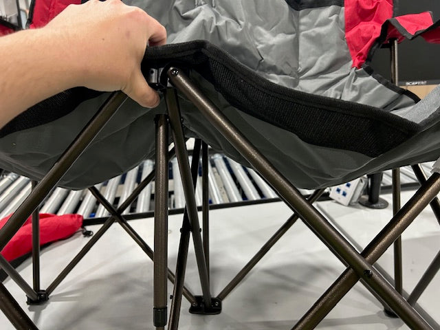 PORTAL 2 PERSON CAMPING LOVESEAT - GRAY/RED - Like New