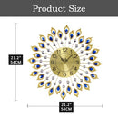 JUGV 21.2 Inch Gold Large Wall Clocks for Living Room Decor - GOLD/BLUE - Like New