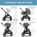 Mompush Wiz 2-in-1 Convertible Baby Stroller Bassinet Mode Foldable T629 - Black - Like New