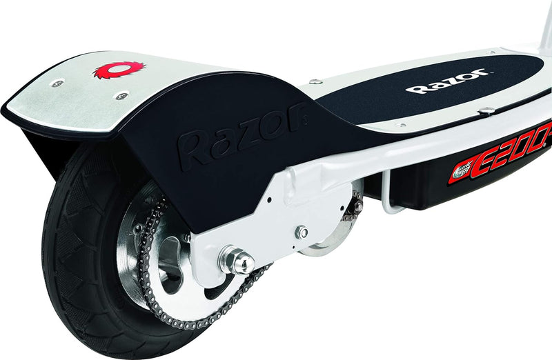 Razor E200S Electric Scooter for Kids Ages 13+ 8" Pneumatic Tires, 200W -WHITE - Like New