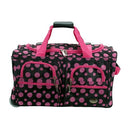ROCKLAND ROLLING DUFFEL BAG 22" - BLACK PINK DOT - Brand New