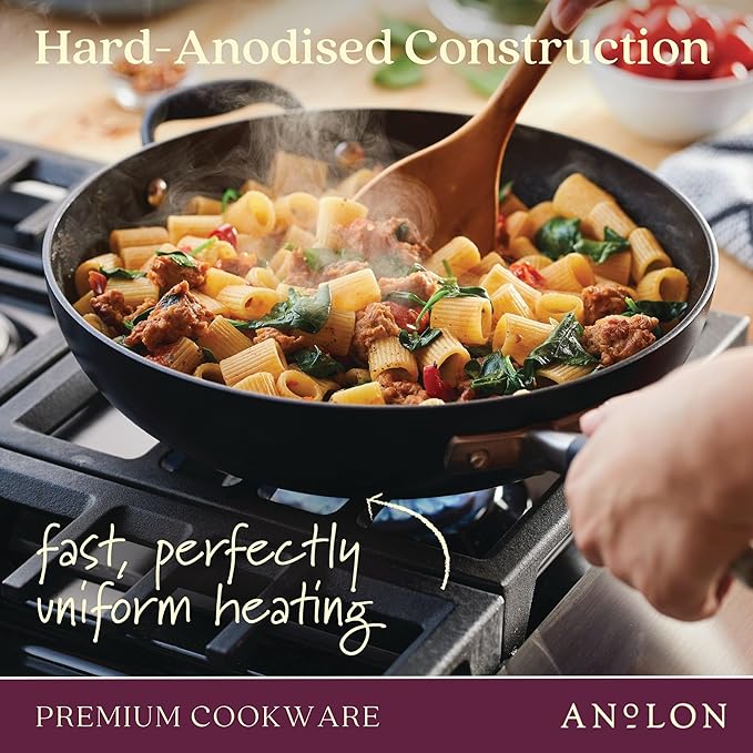 Anolon Advanced Home Hard-Anodized Nonstick 11 Piece Cookware Set - Onyx Like New