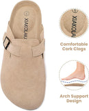 Xiakolaka Women's Suede Clogs Buckle Slip on Footbed Clog Slippers Apricot 10 Like New