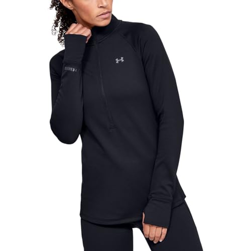 UNDER ARMOUR WOMEN'S BASE 4.0 1/2 ZIP - SIZE: WOMEN M - BLACK - Brand New