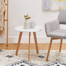 CANGLONG MODERN ROUND END SIDE KITCHEN LIVING LEISURE PEDESTAL WOODEN COFFEE - Like New