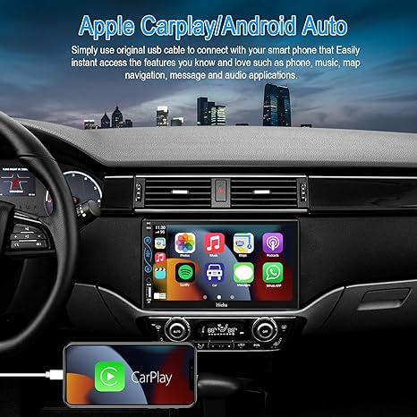 Hieha Car Stereo Apple Carplay Android Auto 7" Double Din - Scratch & Dent