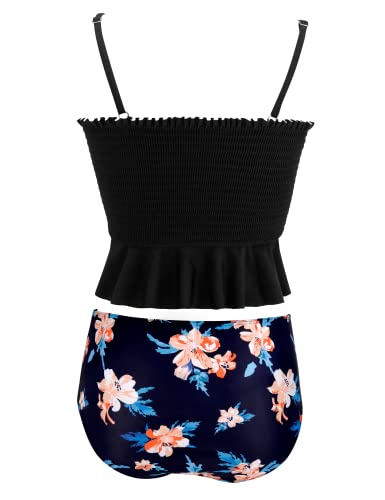 AONTUS Women Two Piece Bandeau Bikini Swimsuit With Bottoms AON-2PBIKINISS-BLK-M - Like New