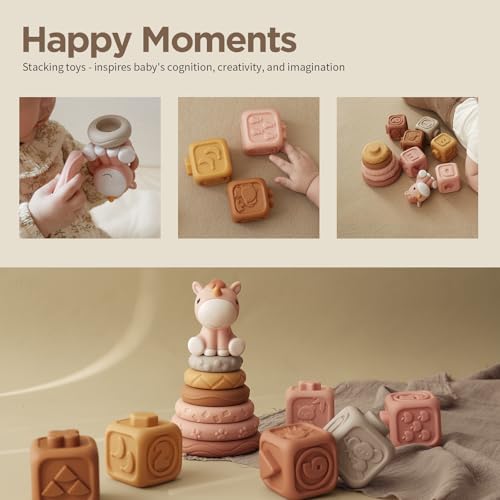 Nueplay Building & Blocks Stacking & Nesting Baby Toys with Horse Figure - Like New