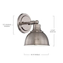 Craftmade 35901-AN Timarron Metal Wall Sconce 1-Light 100 Watt, Antique Nickel - Brand New