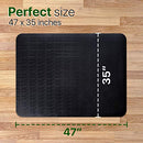 LESONIC OFFICE CHAIR MAT HARDWOOD FLOOR DECKING NON-CURVE 47X35 - BLACK - Like New