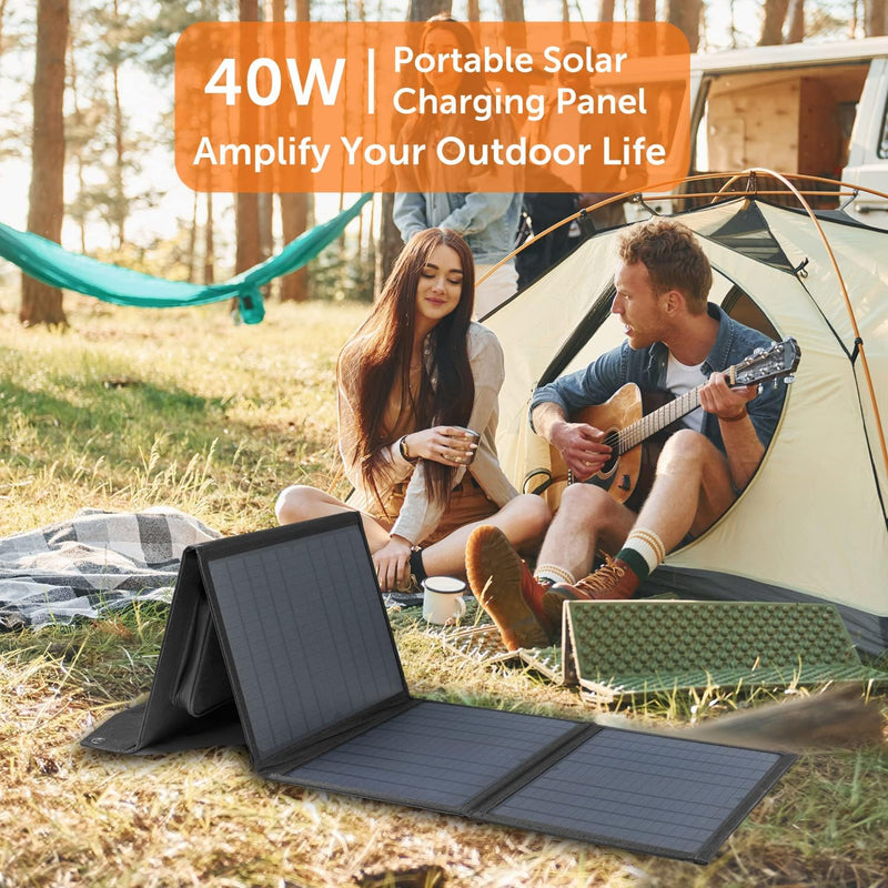 Alpha Digital SFZD-40 40W 18V Foldable Portable Solar Charging Panel - Black - Like New