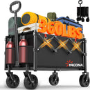 YACONA WAGEN CARTS FOLDABLE LIGHTWEIGHT PORTABLE SHOPPING CART - BLACK - Brand New