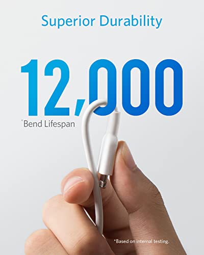 ANKER POWERLINE II LIGHTNING CABLE MFI CERTIFIED USB CHARGING CORD - WHITE - Like New