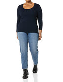 AMAZON ESSENTIALS LONG-SLEEVE SWEATER FINE GAUGE STRETCH SCOOP NECK XS NAVY - Like New