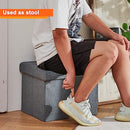 ALASDO STORAGE OTTOMAN FOOTREST STOOL SMALL OTTOMAN WITH STORAGE FOLDABLE GRAY - Like New