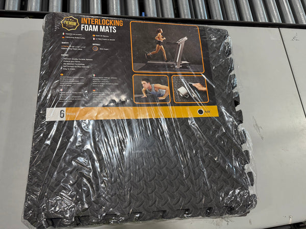 JIGMATS PUZZLE EXCERSIE MAT- 6 PIECES- 24" X 24" X 0.5" - BLACK - Like New