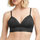 MAIDENFORM WOMEN'S M LACE TRIM TRIANGLE BRALETTE PULLOVER 2XL BLACK - Brand New