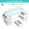 LUFEIYA WHITE L SHAPED COMPUTER DESK WITH FABRIC DRAWERS 55 INCH - WHITE - Like New