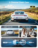 FITEYE 3 CHANNEL 4K DASH CAM, IMX335 STARVIS SENSOR FT-VD004 - Black - Like New