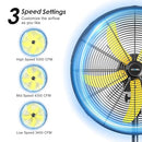 CCGIRU 5300 CFM 20" HIGH VELOCITY OSCILLATING PEDESTAL FAN - BLACK,YELLOW - Like New