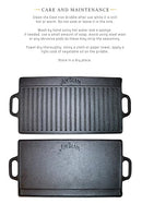 JIM BEAM PRE SEASONED DOUBLE SIDED CAST IRON GRIDDLE PAN BLACK (JB0168) - BLACK - Brand New