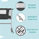 DREAM ON ME SKYLAR BASSINET AND BESIDE SLEEPER IN BLACK - BLACK - Like New