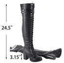 Milwaukee Riders Women Motorcycle Biker Knee High Laced Boots (8 M US) Black - Like New