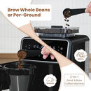 GEVI 10 CUP DRIP COFFEE MAKER WITH BUILT-IN GRINDER GRIND BREW DOTL0 - BLACK - Like New
