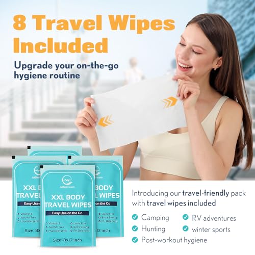ALLSETT HEALTH WIPES FOR ADULTS BATHING NO RINSE (400 COUNT) - Brand New
