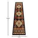 Masada Rugs 2'x7' Southwest Native American Area Rug in Brown - Design B357 - Brand New
