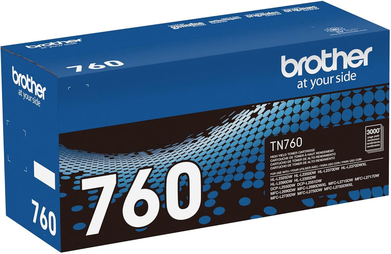 Brother - Genuine TN760 High Yield Black Toner Cartridge - - Scratch & Dent