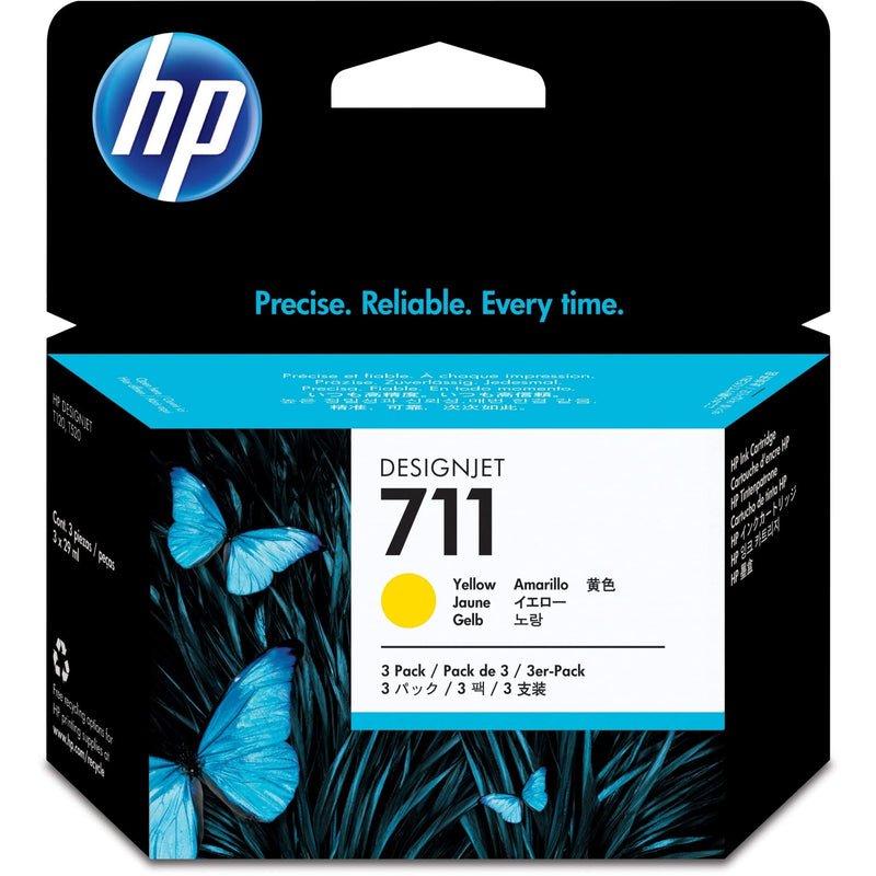 HP INC. INK YELLOW NO.711 3-PACK CZ136A - Brand New
