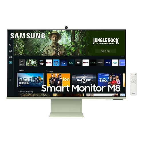 SAMSUNG 27" UHD HDR TV COMPUTER MONITOR WITH TV, CAMERA LS27CM80GUNXZA GREEN - Like New