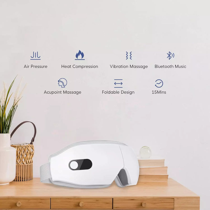 REMARKABLE GOODZ REVEYEVE EYE MASSAGER HEAT SMART EYE MASK FOR RELAX EYE - WHITE - Like New