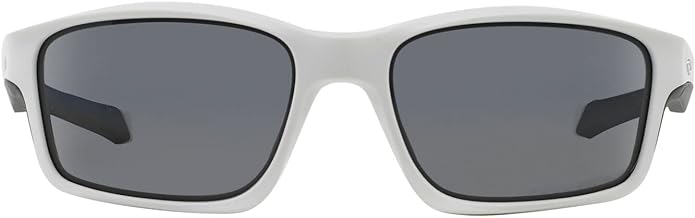 Oakley Men's OO9247 Chainlink Rectangular Sunglasses Grey Polarized/Matte White - Like New