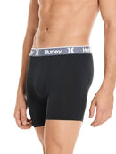 HUCOREM157496 HURLEY MENS 5 PACK STRETCH BOXER BRIEFS BLACK/CASTLEROCK SIZE: M - Brand New
